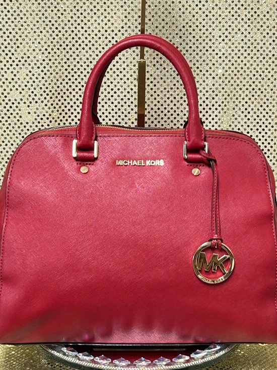 Michael Kors Handbags - Michael Kors Red Satchel with Gold Hardware - Excellent Preloved Condition
